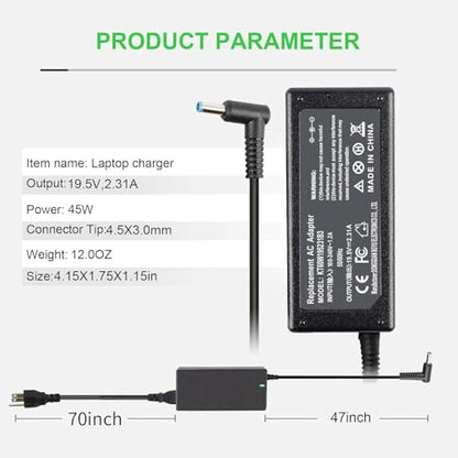 19.5V 2.31A 45W Charger for HP is 13252 60950-1 for HP Pavilion x360 | 742436-001 L25296-001 L25296-002 L25296-003 741727-001 Smart Blue Tip Power Adapter