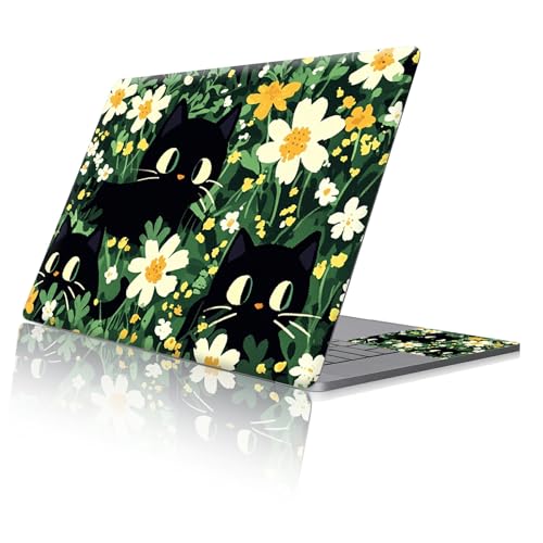 Reusable Universal Laptop Skin Sticker, Cut to Fit for 11.6–15.6 Inch Laptops, Waterproof Protective Film, No-Residue - Cute Black Cats - color: Cute Black Cats