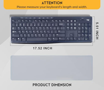 Universal Clear Waterproof Anti-Dust Silicone Keyboard Protector Cover Skin for Standard Size PC Computer Desktop Keyboards (Size: 17.52" x 5.51")