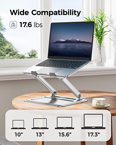 Adjustable Laptop Stand, Portable for 17.3inch Laptops, Holds Up to 17.6lbs, Ergonomic Posture & Heat Dissipation - color: Sliver