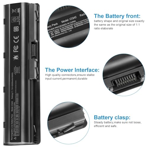 ASUNCELL MU06 MU09 New Laptop Battery for HP 593553-001 593554-001 636631-001 Pavilion G6 G7 G62 G72 G4 Presario CQ32 CQ42 CQ43 CQ56 CQ62 CQ72 HSTNN-LB0W HSTNN-UB0W HSTNN-LB0W - size: MU06 8.86 * 3.15 * 1.38 in