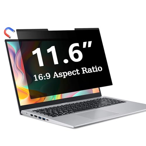 Magnetic Laptop Privacy Screen 11.6 Inch 16:9, Removable Privacy Filter | Compatible with Samsung HP Dell Asus Acer Sony Lenovo LG Thinkpad Toshiba, Anti Spy, Anti Glare, Blue Ray Reduction - size: 11.6 in 16:9 privacy screen