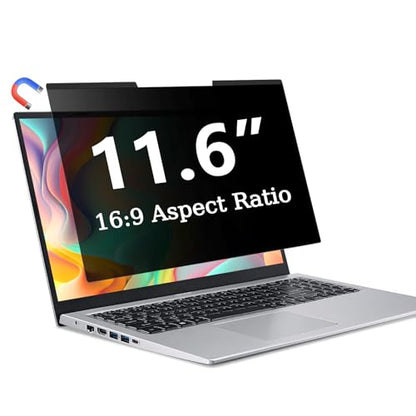 Magnetic Laptop Privacy Screen 11.6 Inch 16:9, Removable Privacy Filter | Compatible with Samsung HP Dell Asus Acer Sony Lenovo LG Thinkpad Toshiba, Anti Spy, Anti Glare, Blue Ray Reduction - size: 11.6 in 16:9 privacy screen