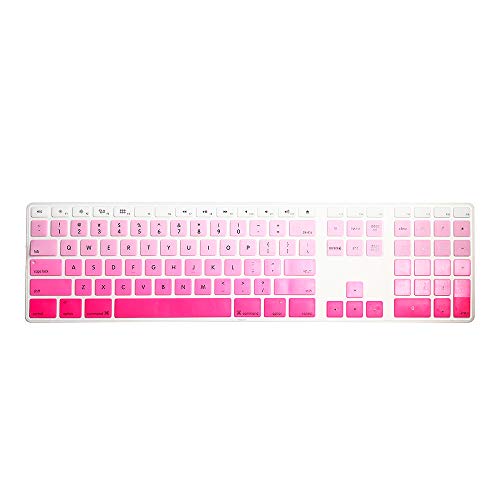 HRH Ombre Pink Silicone Keyboard Cover Keypad Skin for Magic Keyboard with Numeric Keypad A1843 MQ052LL/A Released in 2017 (US Layout) - color: Ombre Pink