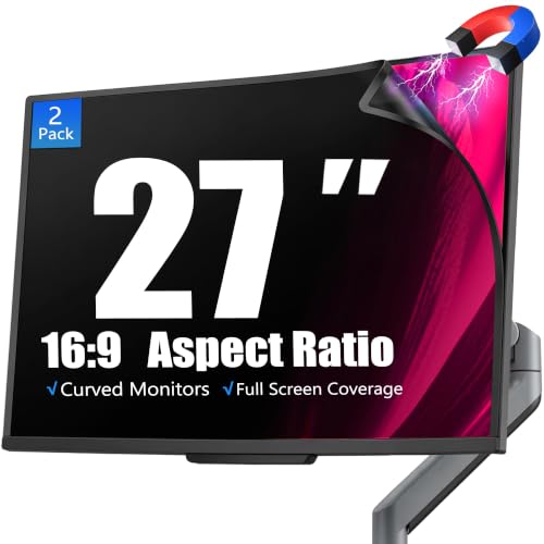 [2 Pack Magnetic Computer Privacy Screen (【2Pack】 27 Inch (Diagonal) - 16:9 Aspect Ratio) - size: 【2Pack】27 Inch (Diagonal) - 16:9 Aspect Ratio