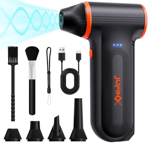 Compressed Air Duster-150000RPM Super Power Rechargeable Air Duster, 3-Gear Adjustable Mini Blower with Fast Charging, Electric Air Duster for Leaves,Computer, Keyboard, (Black)