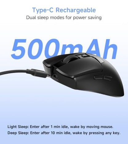 Wireless BT Mouse with Smart LED Screen, 3 Modes(2.4G & BT5.1/5.2) Connect Up to 3 Devices, Rechargeable, Silent Click, 5 DPI Levels, Ergonomic Optical Mice for Laptop PC Mac Windows, Black