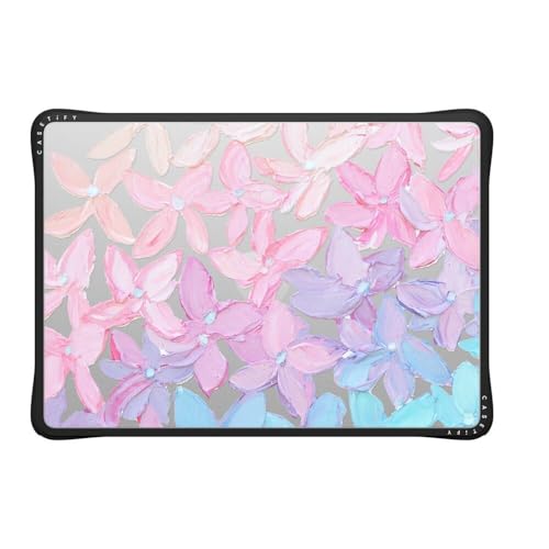 CASETiFY Impact MacBook Air 13.6" (M2-M5) Case [Cushioned Impact Corners/Scratch-Resistant/Anti-Slip Grip] - Clear Hydrangea Blooms - Clear Black - color: Clear Hydrangea Blooms, size: MacBook Air 13" (M2 - M5)
