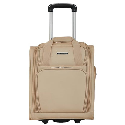 French Connection 16" Underseat Carry-On Luggage with USB/USB-C Ports, Toasted Almond - color: Toasted Almond