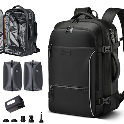 70L Travel Backpack with Vacuum Compression System | 70L Vacuum Backpack, 2 Detachable TPU Bags, TSA Lock, Fits 16" Laptop, Water-Resistant Travel & Business