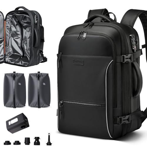 70L Travel Backpack with Vacuum Compression System | 70L Vacuum Backpack, 2 Detachable TPU Bags, TSA Lock, Fits 16" Laptop, Water-Resistant Travel & Business