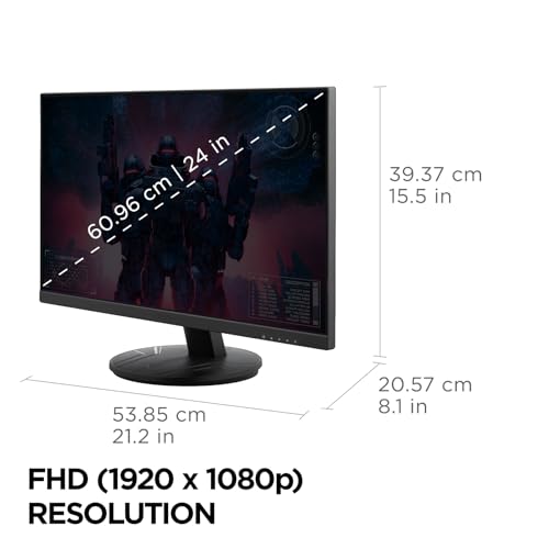 ViewSonic VX2416A 24 Inch 1080p Gaming Monitor, IPS Display with 120Hz and 1ms for Smooth Home Entertainment, Eye Care Technology, DisplayPort, USB-C, and HDMI Inputs - size: 24-Inch