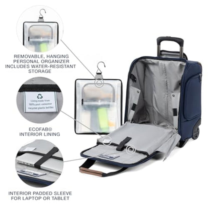 Travelpro Crew Classic Lightweight Softside Luggage, Rolling Underseat Carry on Bag, 14" Laptop or Tablet Sleeve, Men and Women, 17-Inch, Patriot Blue - color: Patriot Blue