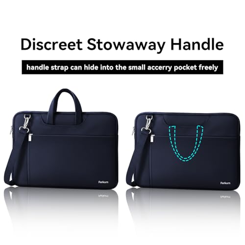 Ferkurn Laptop Case Bag Women Men Computer Sleeve with Shoulder Compatible with HP/Inspiron/Thinkpad/Vivobook/MSI/Surface, 15.6 inch, Blue - color: Navy Blue, size: 15.6 inch