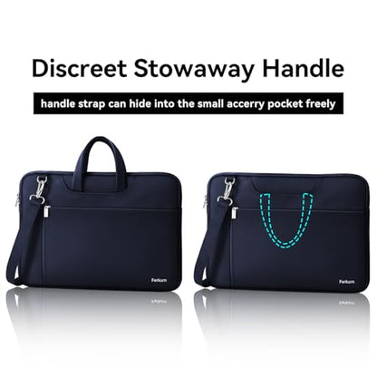 Ferkurn Laptop Case Bag Women Men Computer Sleeve with Shoulder Compatible with HP/Inspiron/Thinkpad/Vivobook/MSI/Surface, 15.6 inch, Blue - color: Navy Blue, size: 15.6 inch