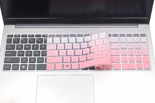 Silicone Keyboard Skin Compatible for HP OmniBook 5 AI 16" 16-ag 16-af 16-ba 16-bc 16z-ag100 16z-bc100 Series Laptop 16-af1037nr 16-bc1047nr (NOT for OmniBook 5 16-fb/cf 14-he/fp Series) (Ombre Pink) - color: Ombre Pink