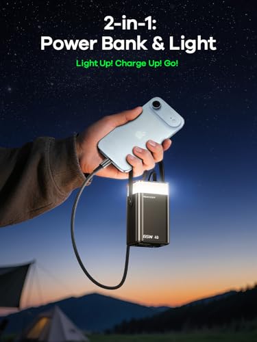 65W Power Bank 40000mAh Laptop Portable Charger Battery Pack - Black - color: Midnight Black