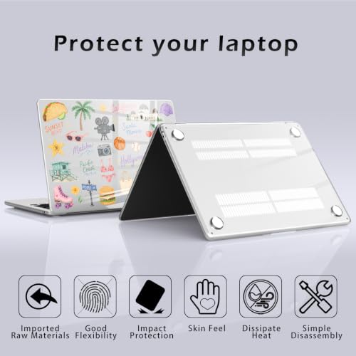 Compatible with MacBook Air 13 inch Case M1 A2337 A2179 A1932 2022 2021 2020 2019 Release, Cute Beach Palm Tree Protective Hard Shell Clear Cover for MacBook Air 13.3 inch - color: Beach A, size: MacBook Air 13.3 inch M1 A2337 A2179 A1932