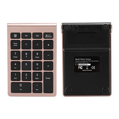 Numeric Keypad with Mice, 2.4G Number Pads and Mouse and USB Receiver Kit for PC Laptop, 22-Key | Number Lock | LED Indicator (Rose Gold) - color: Rose Gold