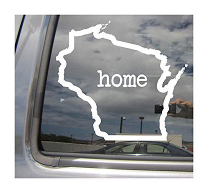 Wisconsin State Home Outline - WI Madison USA America - Cars Trucks Moped Helmet Hard Hat Auto Automotive Craft Laptop Vinyl Decal Store Window Wall Sticker 07016