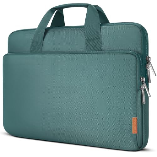 DOMISO 17 inch Laptop Sleeve Protective Case Cover Compatible with 17-17.3 inch HP Dell ASUS Lenovo Chromebook,Waterproof Computer Cases Bag with Handle,Green - color: Green, size: 17-17.3 inch