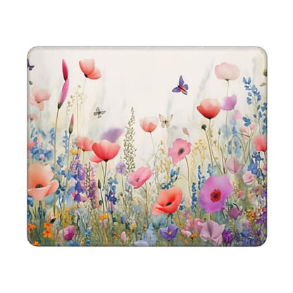 Pink Floral Rose Flowers Plants Gaming Computer Keyboard Cute Mouse Pad with Anti-fray Stitching, Premium-Textured Alfombrilla para Mouse with Non-Slip Rubber Base, 10 x 12 inch - color: Pink Floral Rose Flowers Plants