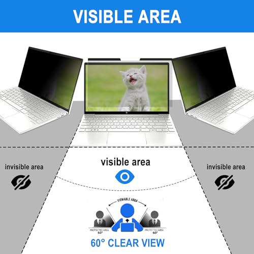 Laptop Privacy Screen 13.3 inch Compatible with HP Elitebook Dell Xps Lenovo Thinkpad, Removable 16:9 Laptop Privacy Filter, Anti-Glare, Blue Light Blocking
