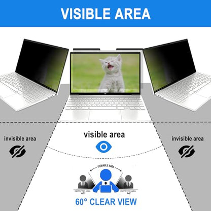 Laptop Privacy Screen 13.3 inch Compatible with HP Elitebook Dell Xps Lenovo Thinkpad, Removable 16:9 Laptop Privacy Filter, Anti-Glare, Blue Light Blocking