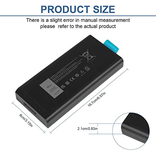 97Wh X8VWF CJ2K1 4XKN5 DKNKD Laptop Battery for Dell Latitude 14 Rugged 5404 5414 E5404 Extreme 7404 7414 E7404 Series P45G P45G001 P45G002 P46G P46G001 P46G002 5XT3V VCWGN XN4KN XRJDF YGV51 453-BBBE - size: 6.57*3.15*0.83inch X8VWF