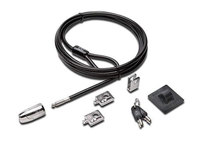 Kensington Universal 3-in-1 Combination Laptop Lock, Computer Security Locking Cable - Resettable Version (K62316WW), Black & Desktop & Peripherals Locking Kit 2.0, Black (K64424WW)
