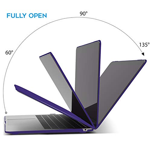 IBENZER Compatible with New MacBook Air 13 inch case 2022 2021 2020 M1 A2337 A2179 A1932, Hard Shell Case&Keyboard Cover&Screen Film for Mac Air 13 with Touch ID (2018-2022), Ultra Purple, AT13UAPU+2 - color: Ultra Purple