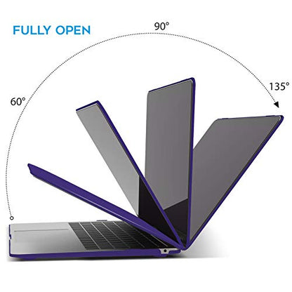 IBENZER Compatible with New MacBook Air 13 inch case 2022 2021 2020 M1 A2337 A2179 A1932, Hard Shell Case&Keyboard Cover&Screen Film for Mac Air 13 with Touch ID (2018-2022), Ultra Purple, AT13UAPU+2 - color: Ultra Purple