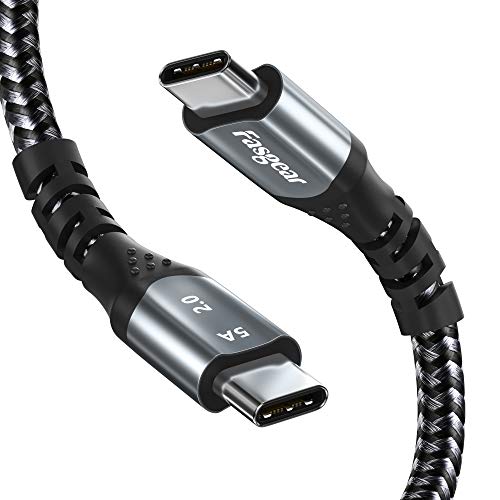 Fasgear USB C to USB C Cable 3ft, 100W Power Delivery Type-C Cord 5A PD Fast Charger with E-Marker Chip Compatible for MacBook Pro,Chromebook,Matebook,Pixelbook,i-Pad Pro,Galaxy S21 Ultra/S10,Black - color: Black, size: 3ft