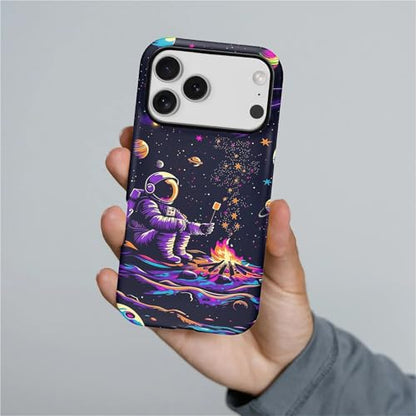 CARLOCA Case for iPhone 17 Pro,Astronaut Barbecue Design Hybrid Dual Protection Soft TPU Hard PC Shockproof Anti Scratch Men & Women Stylish Protective Phone Case - color: Astronaut Barbecue, size: iPhone 17 Pro