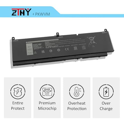 ZTHY 95Wh PKWVM Battery Replacement for Dell Precision 7550 7560 7750 7760 | P44E P93F P44E001 P44E002 P93F001 P93F002 C903V 17C06 0CR72X 0447VR 068N03 453-BBCQ Laptop Battery 11.4V 6-Cell