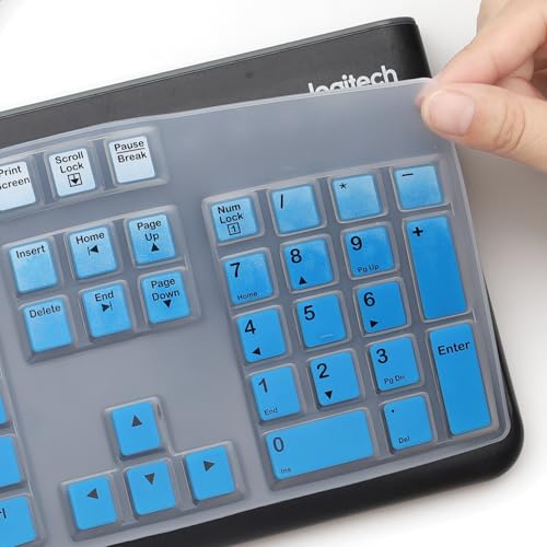 MUBUY Keyboard Cover & Skin Protector for Logitech MK120 - keyboard Protective Skin, US Layout - color: Gradual Blue