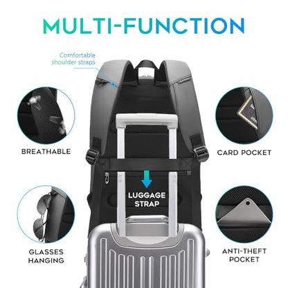 FUTURE AESTHEICS Business Laptop Backpack for Men,Women，15.6 Inch Water Resistant Travel smart Laptop Backpack Carry On Backpack with USB Charging Port，Large Business Work Durable Computer Bag, Grey - color: Grey