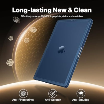 Macaset for MacBook Pro 14 inch Case M5 M4 M3 M2 M1 2026-2021 Laptop Cover | Anti Crack, Clear Blue Matte, Fingerprint & Scratch Resistant, Protective Laptop Hard Shell, Close Seamless, Ultra Thin Fit - color: Midnight Blue Clear