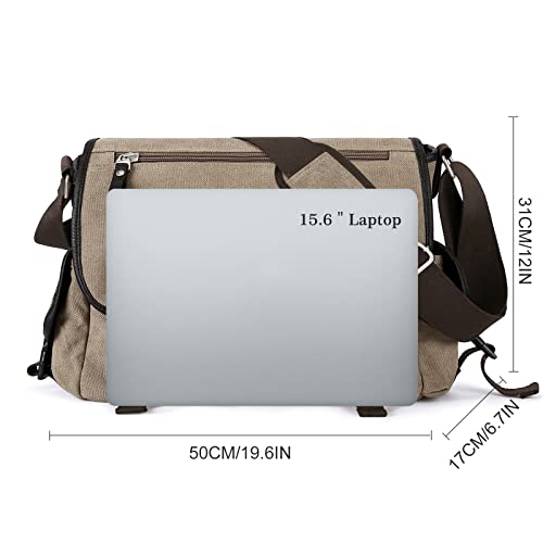 Messenger Bag Men,Waterproof Crossbody Bag,Satchel Shoulder Bag | Waterproof - color: A1-khakai-large