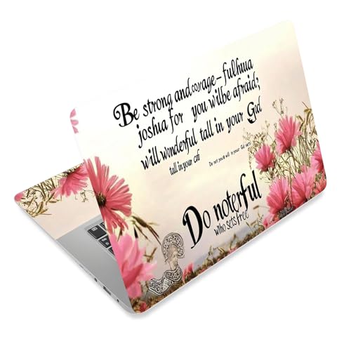 Laptop Skin Sticker Decal for 12 13 13.3 14 15 15.6 in, Universal Vinyl Waterresistant Protector Cover for Notebook PC Netbook, Computer Decor for Women Girls Floral Bible Verse - color: Floral Bible Verse