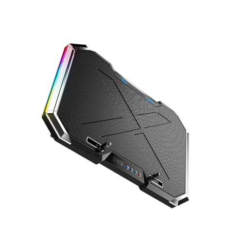Adjustable RGB Led Laptop Cooler Pad Notebook Cooling Base LCD Touch for Under Gaming and Office