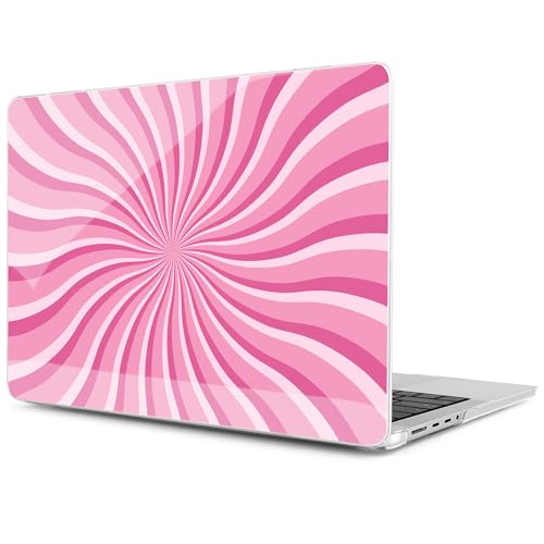 MEEgoodo Case for MacBook Pro 16 inch 2026 2024 2023 2021,Laptop Shell Compatible with M5 M4 M3 M2 M1 Pro/Max Chip, Fit Model A3429/A3428/A3403/A3186/A2991/A2780/A2485, Pink & White Swirl - color: Pink & White Swirl