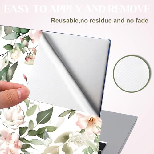 SUPERDANT 3-Pack Laptop Sticker 15.6 14 12 Inch Laptop Skin Notebook Decal Iron-On Transfer Ready PVC Protector Scratch-Proof Water-Proof Reusable Flowers and Birds Design Colorful - style: Flowers And Birds
