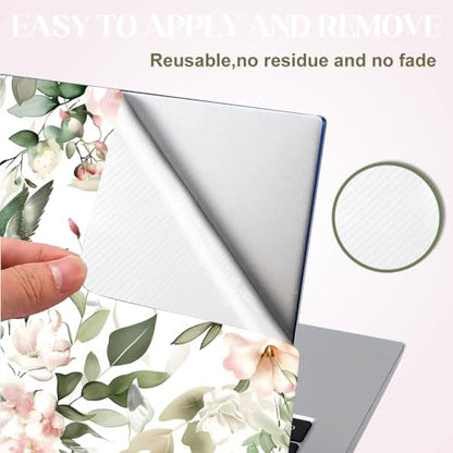 SUPERDANT 3-Pack Laptop Sticker 15.6 14 12 Inch Laptop Skin Notebook Decal Iron-On Transfer Ready PVC Protector Scratch-Proof Water-Proof Reusable Flowers and Birds Design Colorful - style: Flowers And Birds