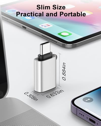 USB-C to USB-A Adapter, 5Gbps USB C Male to USB 3.0 Female OTG Converter | High-Speed Data Transfer & Fast Charging, USB Type-C Connector for iPhone 17 16 15, Samsung Galaxy S26 S25, iPad, MacBook Pro