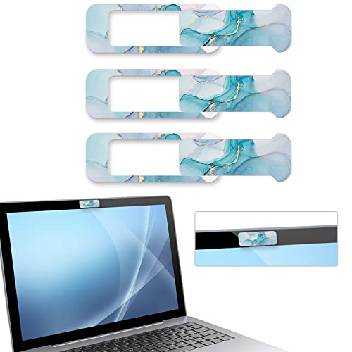 Webcam Cover, 3 Pieces, Laptop Camera Cover, Privacy Shielding Capacity is Twice as Big as The Traditional, Suitable for Computer Mobile Phones, laptops, Tablets and so on (Blue Marble) - color: Blue marble