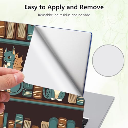 Laptop Skin Sticker Decal, Universal Reusable Vinyl Laptop Cover for 12" 13" 13.3" 14" 15" 15.4" 15.6" Notebook PC, Waterproof Scratch-Resistant with 2 Wrist Pads, Easy to Apply & Remove,Bookshelf Cat - color: Bookshelf Cat