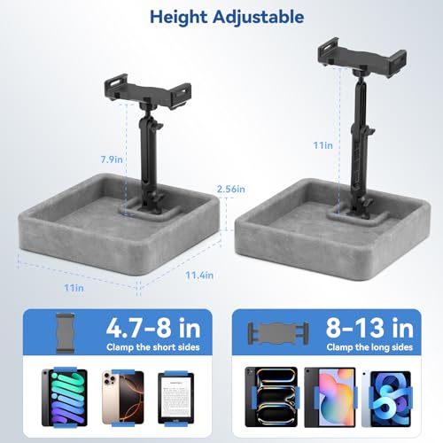 KDD Tablet Pillow Stand - Multi-Angle Adjustable iPad Holder for Lap, Bed and Desk - Foldable Kindle Soft Pad Dock with Storage Tray Compatible with iPad Pro 12.9, Air Mini, Phone, E-Reader