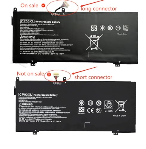 CP03XL 929072-855 Laptop Battery Replacement for Hp Spectre X360 Convertible 3-ae 13-ae0xx 13-ae000 13-ae013dx 13-ae049ng 13-ae001ng 929066-421 HSTNN-LB8E CPO3XL CP03060XL 11.55V 60.9Wh 5275mAh - size: 9.29×3.19×0.26 in CP03XL