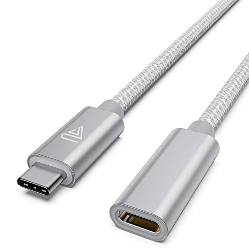 USB C Extension Cable (20Gbps/240W/3.3Ft), USB 3.2 Type C Male to Female | Extension Charging & Sync for iPhone 16 15 Pixel PSVR2 MacBook Air Pro/New iPad Dell XPS Surface Book Silver - color: Silver, size: 3.3ft*1